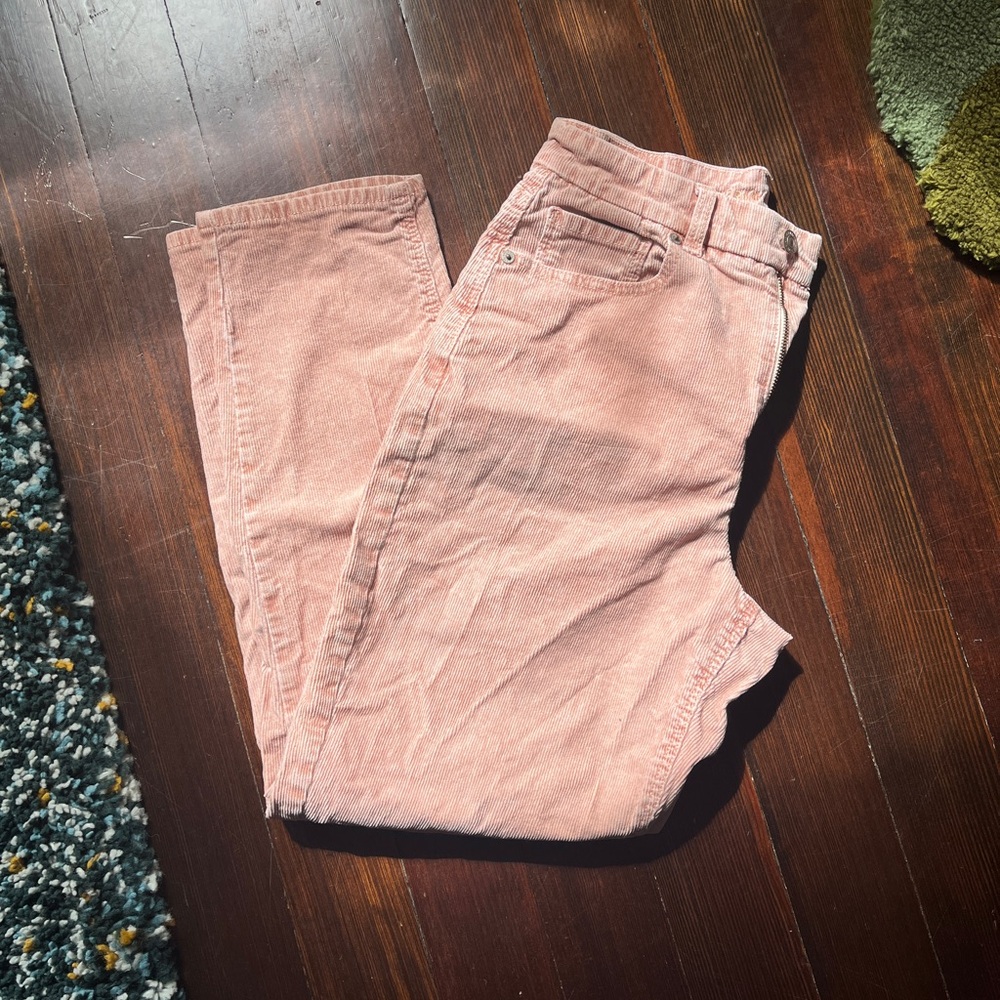 American Eagle Outfitters Pink Corduroy Stretch Mom Pants